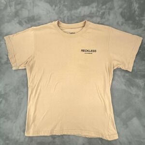 Young Reckless‎ Los Angeles Graphic T Shirt Tan Mens Large Cotton Blend